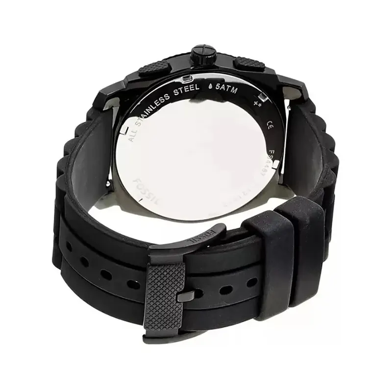 Fossil Machine Black Chronograph Silicone Men's Watch- FS4487